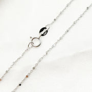 14K Solid White Gold Satellite Cube Chain